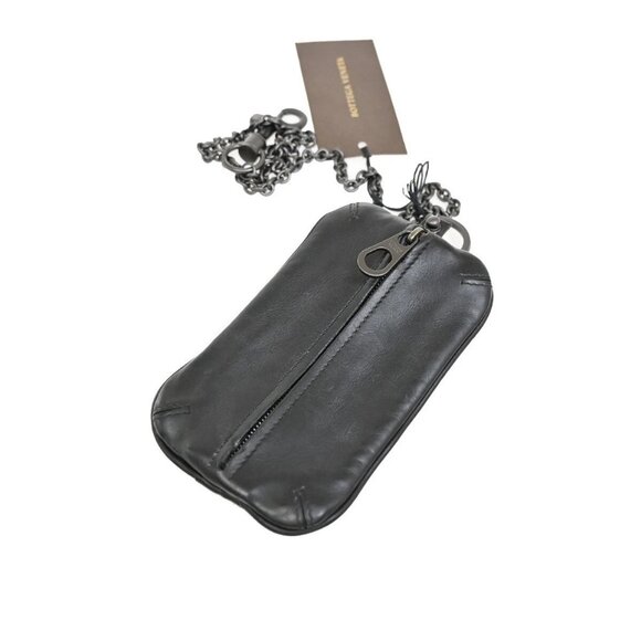 BOTTEGA VENETA Intrecciato Chain Coin Case Wallet Leather Black Italy - Picture 3 of 11